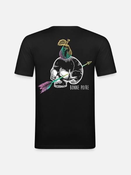 Skull pear white - Men's Slim Fit T-Shirt - black