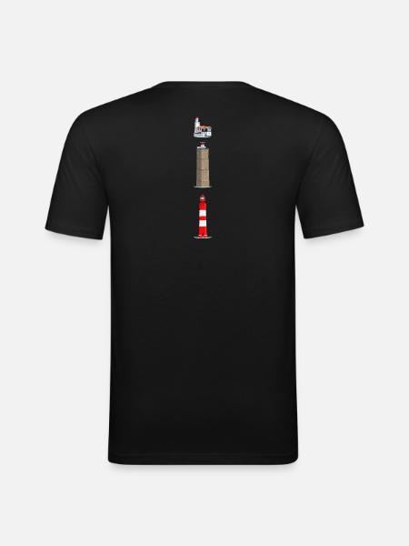Lighthouses Ameland, Terschelling, Marche - Men's Slim Fit T-Shirt - black