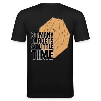 So viele Ziele - Männer Slim Fit T-Shirt - Schwarz - Hinten - Nik (191cm)