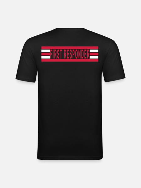 First Responder Symmetrical 5 strips - Men's Slim Fit T-Shirt - black