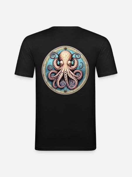 Sohn Krake: Maximus - Männer Slim Fit T-Shirt - Schwarz