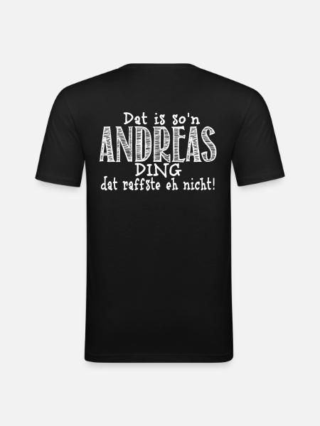 Andreas - Männer Slim Fit T-Shirt - Schwarz