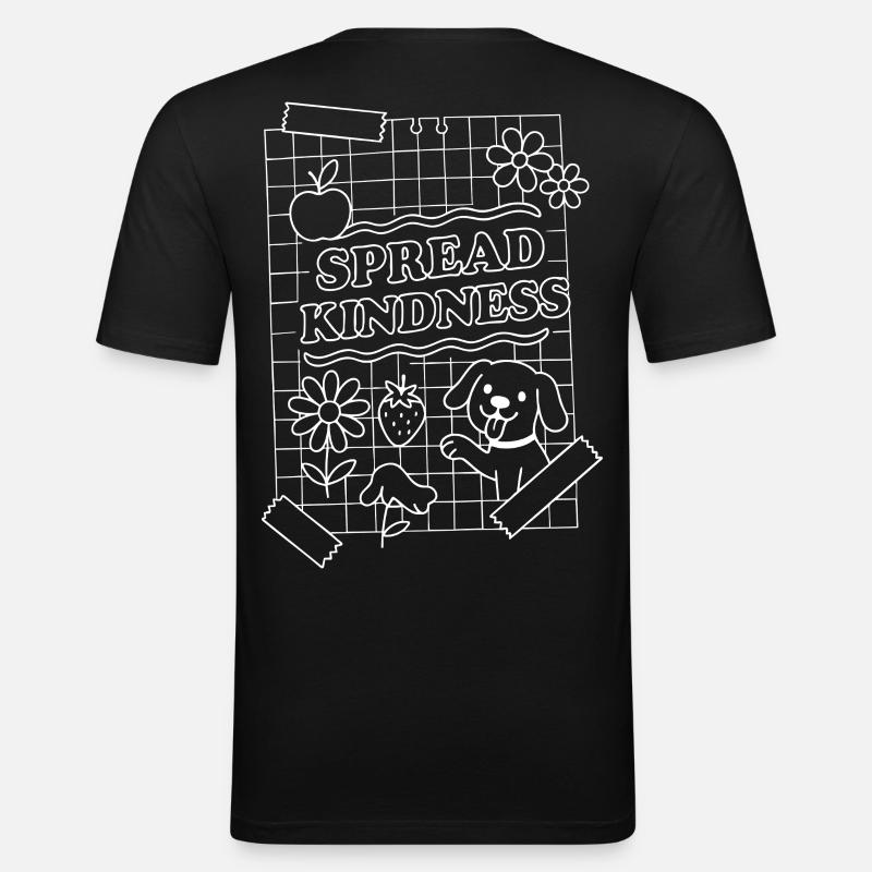 Spread Kindness (weiß) - Männer Slim Fit T-Shirt - Schwarz