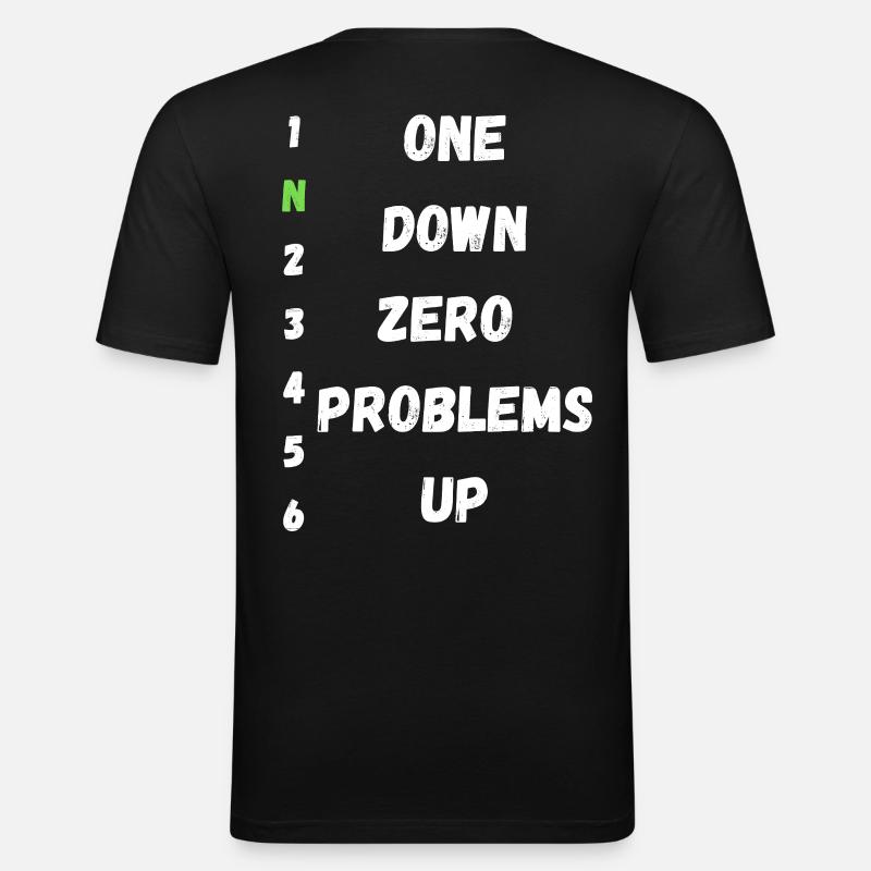 Un Down Zero Problèmes Up - T-shirt près du corps Homme - noir