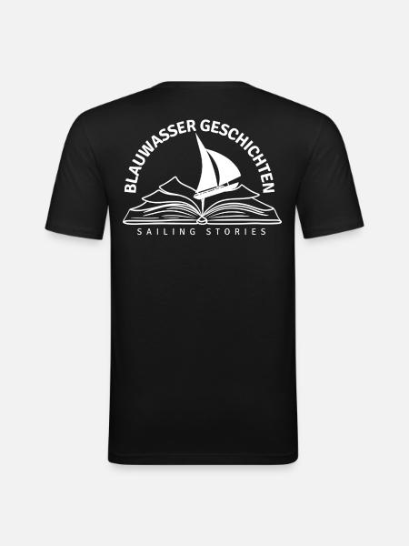 Blue Water Stories Logo - Men's Slim Fit T-Shirt - black