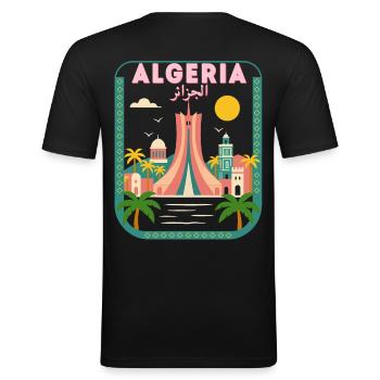 Algérie DZ Algeria - T-shirt près du corps Homme - noir - Dos - Nik (191cm)