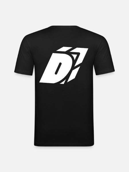 Abstract D Brief - Männer Slim Fit T-Shirt - Schwarz