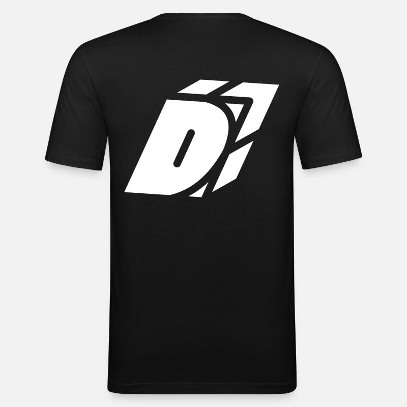 Abstract D letter - Men's Slim Fit T-Shirt - black