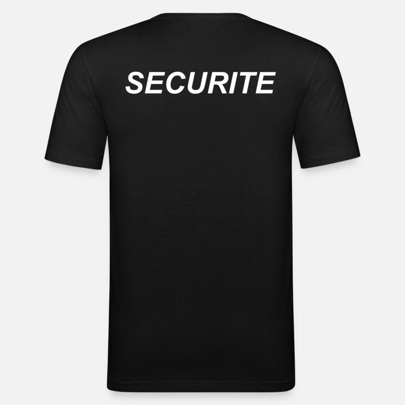 SECURITE Blanc - T-shirt près du corps Homme - noir