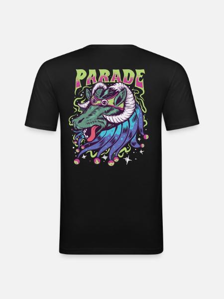 Parade goat - Männer Slim Fit T-Shirt - Schwarz