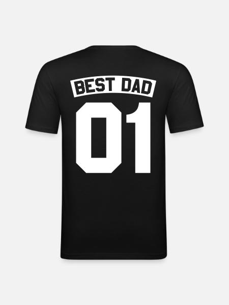 Best Dad - Männer Slim Fit T-Shirt - Schwarz