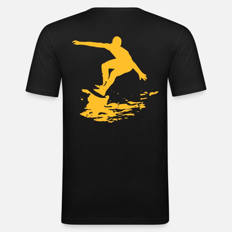 surfing_design - Männer Slim Fit T-Shirt - Schwarz