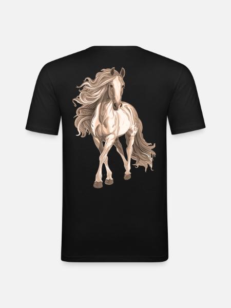 Horse motif - Men's Slim Fit T-Shirt - black