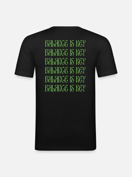 BALANCE IS KEY (green) - Men's Slim Fit T-Shirt - black