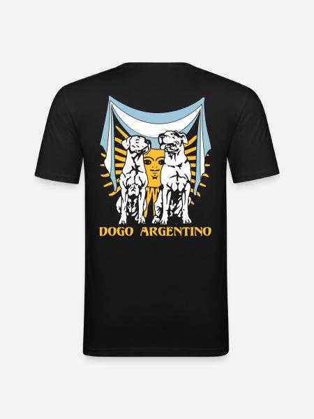 Dogo Argentino Flag - Men's Slim Fit T-Shirt - black