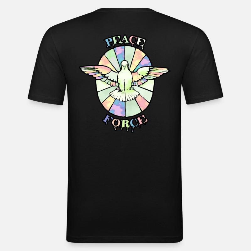 PeaceForce - Männer Slim Fit T-Shirt - Schwarz