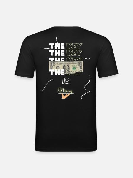 Money - T-shirt près du corps Homme - noir