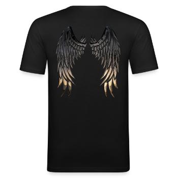 Wings wings - Men's Slim Fit T-Shirt - black - Back - Nik (191cm)