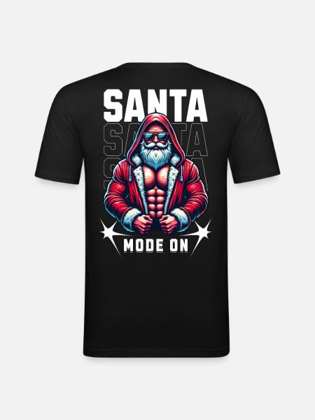 Santa Mode On - Men's Slim Fit T-Shirt - black