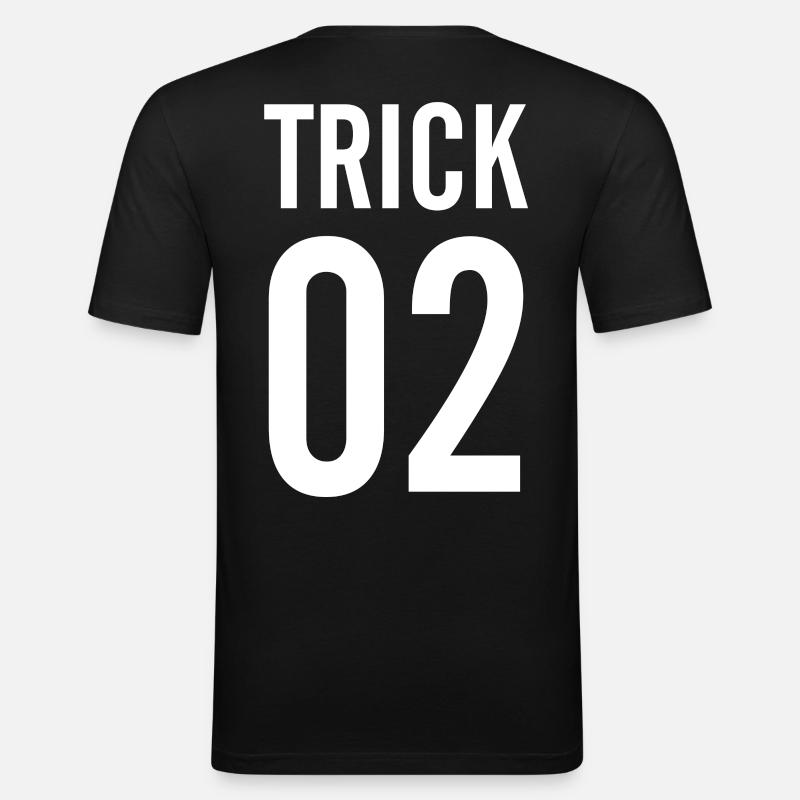TRICK - Männer Slim Fit T-Shirt - Schwarz