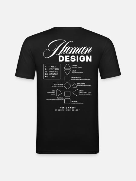 Human Design Blueprint - Männer Slim Fit T-Shirt - Schwarz