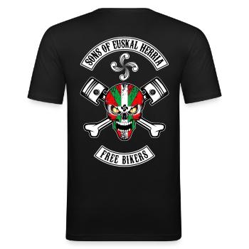 Basques Free Bikers - T-shirt près du corps Homme - noir - Dos - Nik (191cm)
