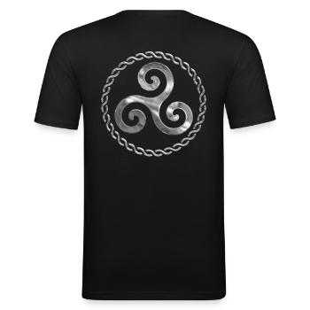 triskel breizh - T-shirt près du corps Homme - noir - Dos - Nik (191cm)