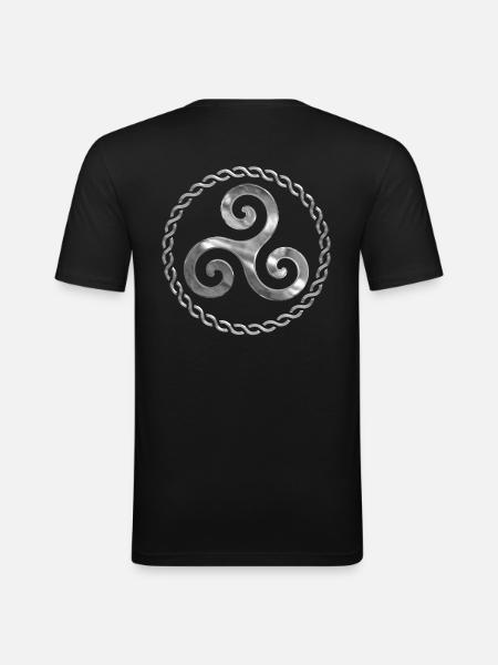 Triskel breizh - Männer Slim Fit T-Shirt - Schwarz