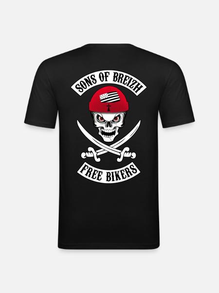 sons of bikers breizh 8 - Men's Slim Fit T-Shirt - black