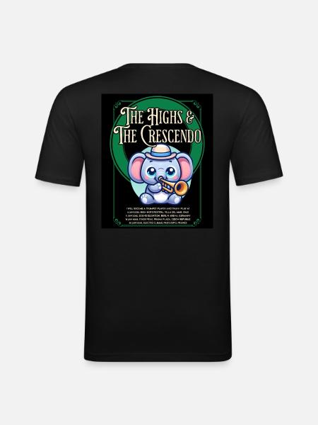 Trumpets Elephant - Men's Slim Fit T-Shirt - black