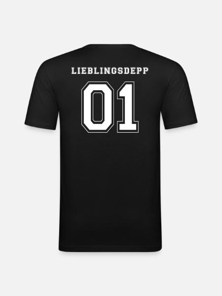LIEBLINGSDEPP 01 - WHITE EDITION - Männer Slim Fit T-Shirt - Schwarz