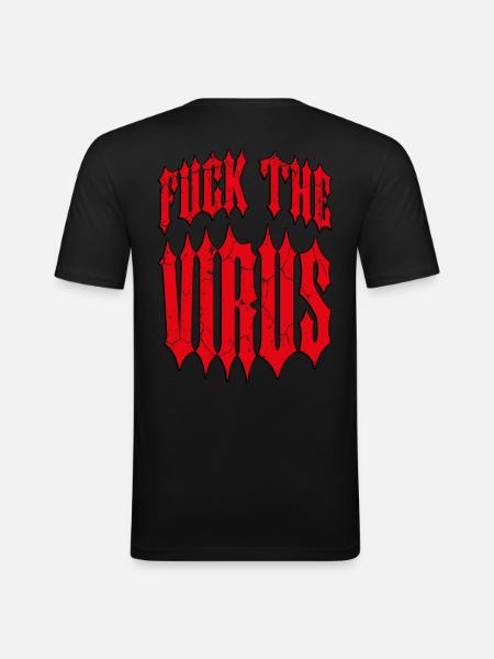 Baiser le virus - T-shirt près du corps Homme - noir
