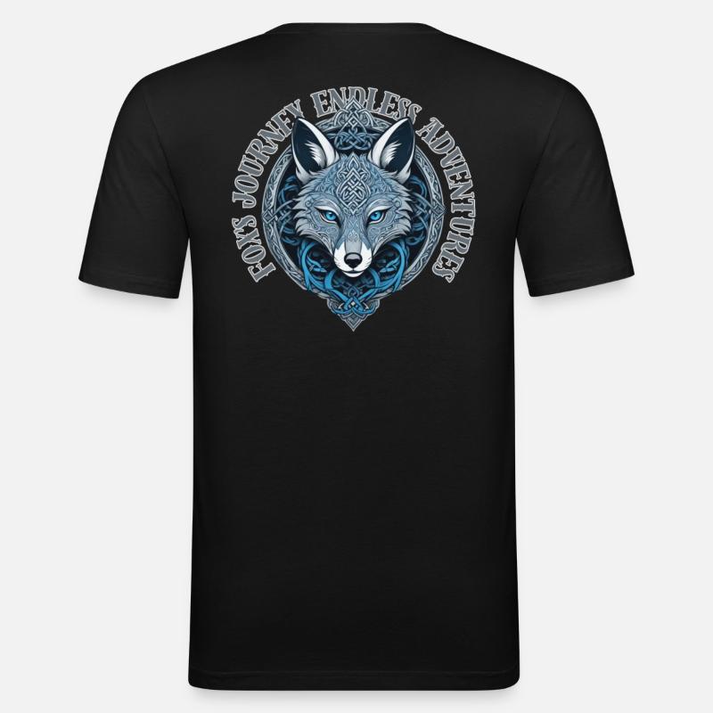 Fox's Journey Endless Adventures - Men's Slim Fit T-Shirt - black