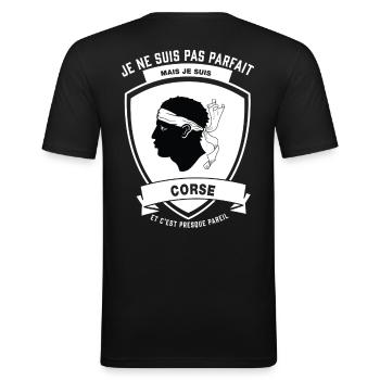 Corse Parfait - T-shirt près du corps Homme - noir - Dos - Nik (191cm)