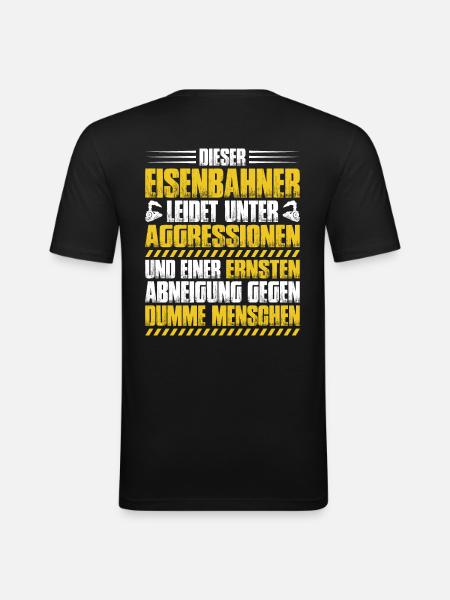 Eisenbahner Triebfahrzeugführer Railroader - Männer Slim Fit T-Shirt - Schwarz