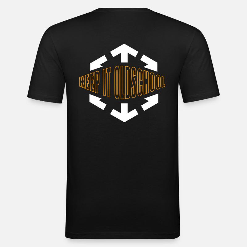 Keep It Old School - Männer Slim Fit T-Shirt - Schwarz