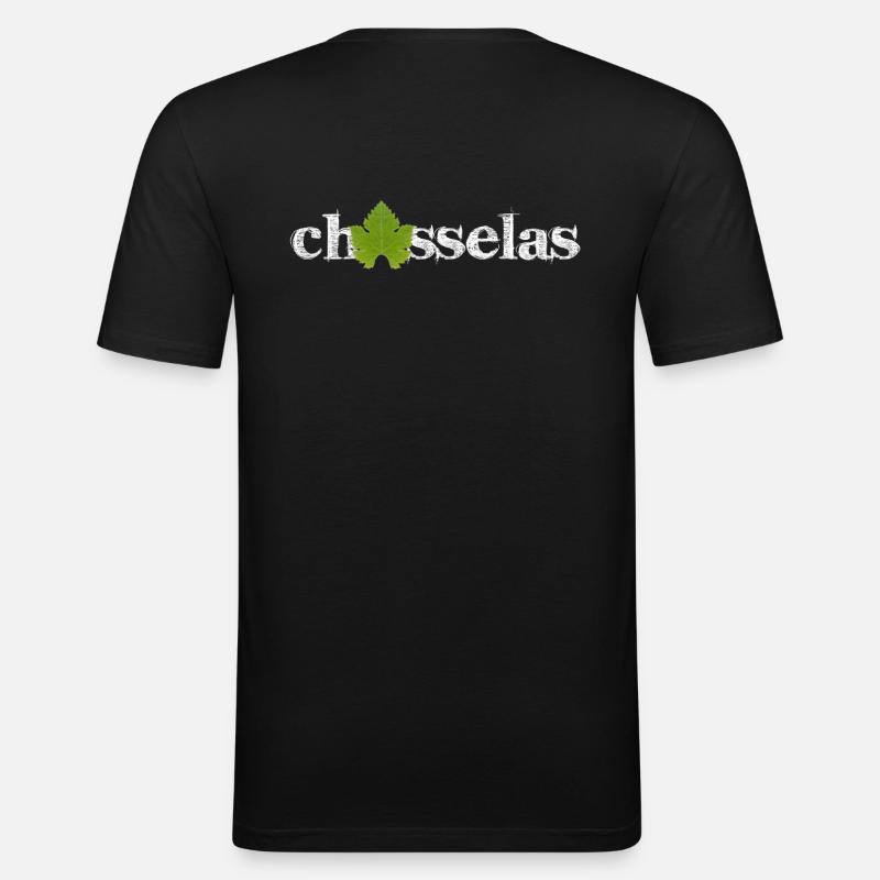 Chasselas classique - Männer Slim Fit T-Shirt - Schwarz