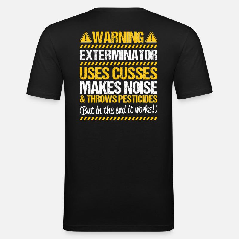 Schädlingsbekämpfer Kammerjäger Exterminator - Männer Slim Fit T-Shirt - Schwarz
