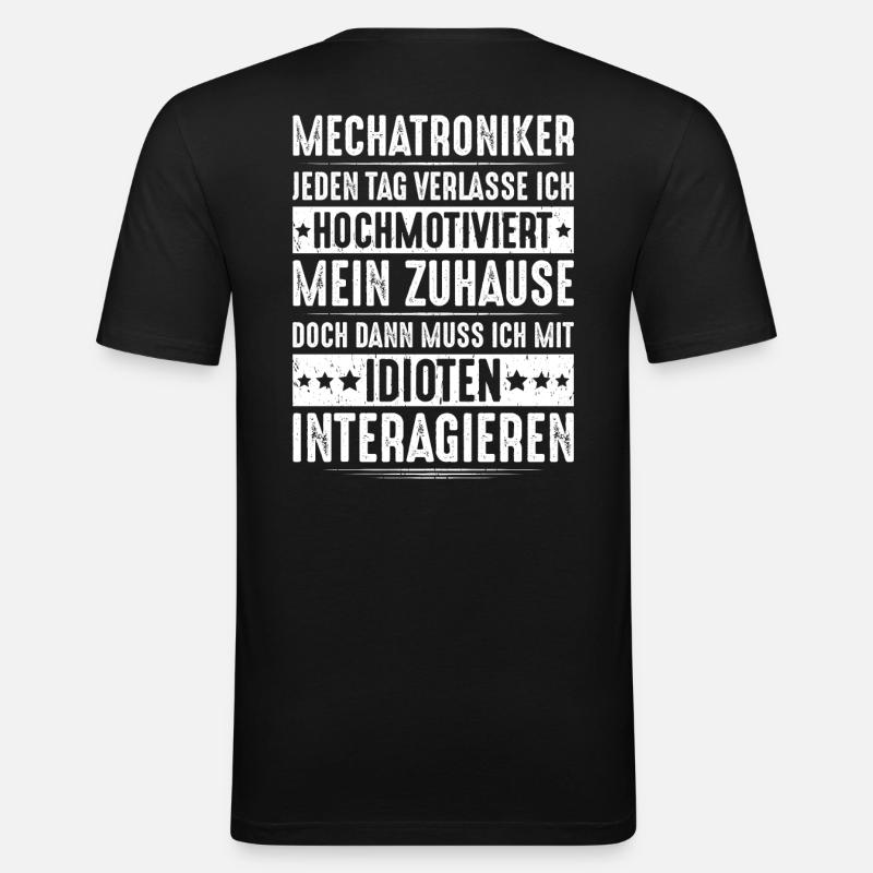 Mechatroniker Mechatronik Mechatronics Engineer - Männer Slim Fit T-Shirt - Schwarz