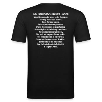 Industriemechaniker Industrial Mechanic - Männer Slim Fit T-Shirt - Schwarz - Hinten - Nik (191cm)