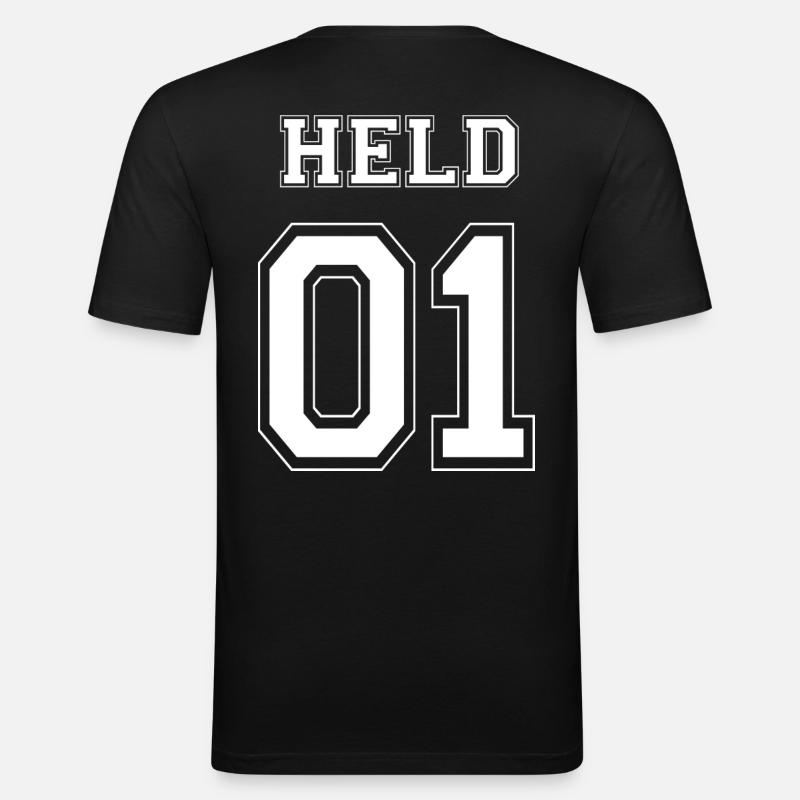 HELD 01 - édition blanche - T-shirt près du corps Homme - noir
