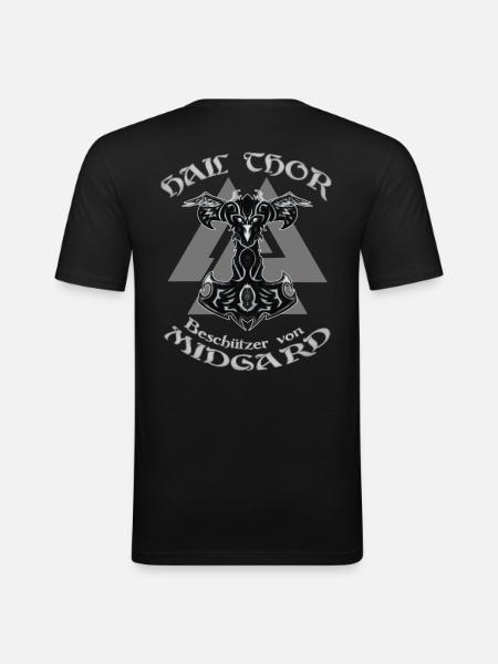 HAIL THOR - Männer Slim Fit T-Shirt - Schwarz