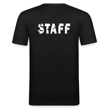 Staff Team Technik Security Construction helper - Men's Slim Fit T-Shirt - black - Back - Nik (191cm)