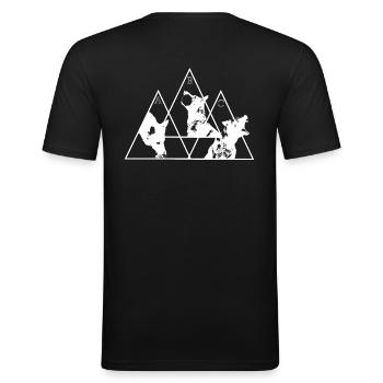 IGP Dreieck - Männer Slim Fit T-Shirt - Schwarz - Hinten - Nik (191cm)