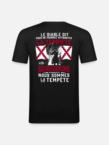 Tempête Bourguignons - T-shirt près du corps Homme - noir