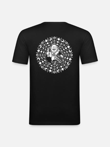 Tekno 23 Buddha - Männer Slim Fit T-Shirt - Schwarz