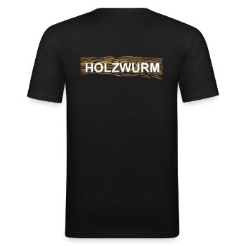 Holzwurm - Männer Slim Fit T-Shirt - Schwarz - Hinten - Nik (191cm)