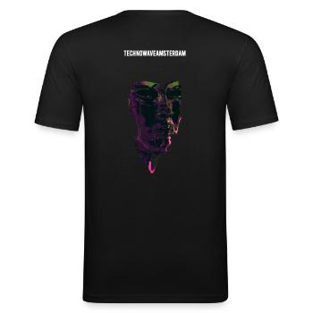 NO1 - Men's Slim Fit T-Shirt - black - Back - Nik (191cm)