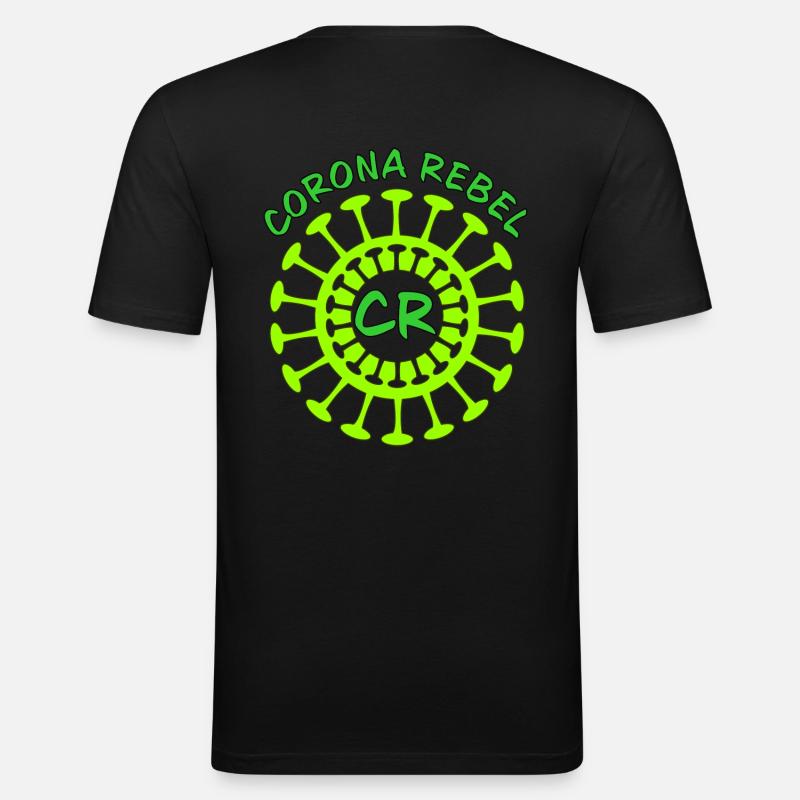 Corona Virus - Männer Slim Fit T-Shirt - Schwarz