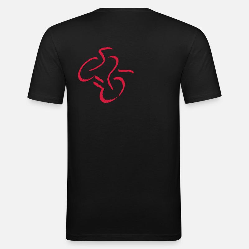 Motorrad 5 Strich - Männer Slim Fit T-Shirt - Schwarz